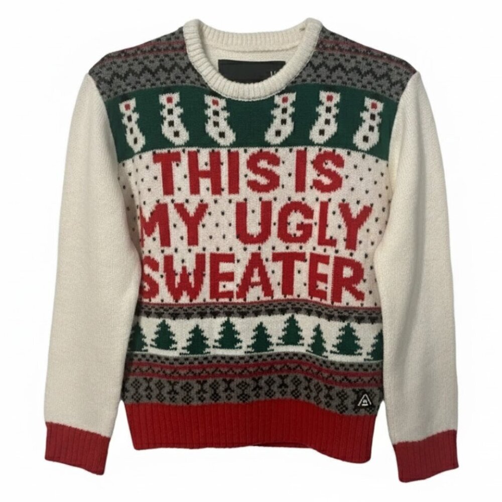 AMERICAN STITCH Kid’s Festive Red and Green Sweater - Size US Medium (Junior)